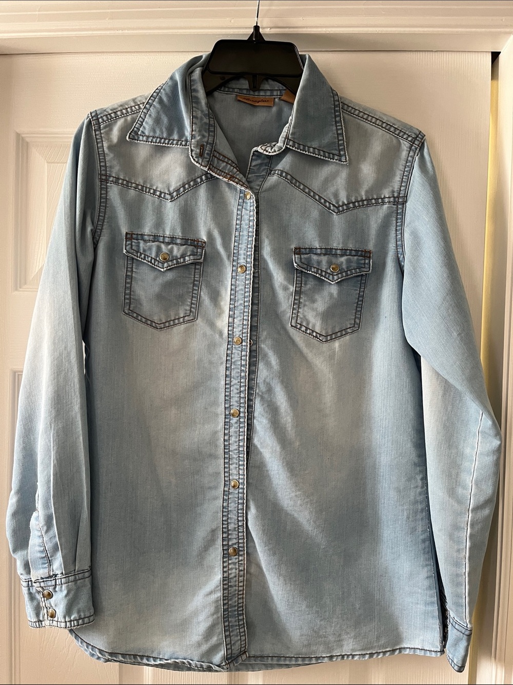 Wrangler Light Blue Denim Western Shirt